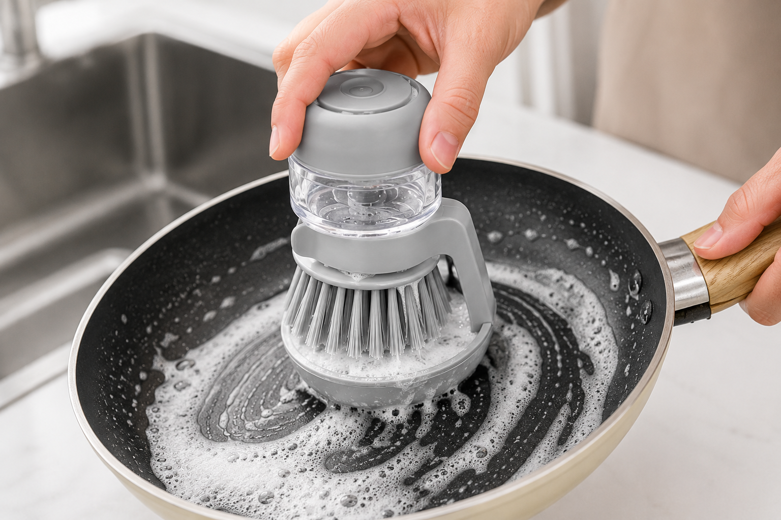 Scruva cepillo con dispensador de jabón