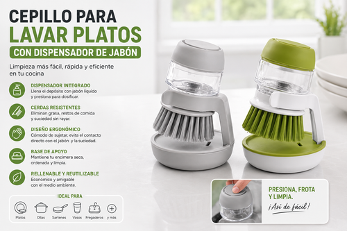 Scruva cepillo con dispensador de jabón